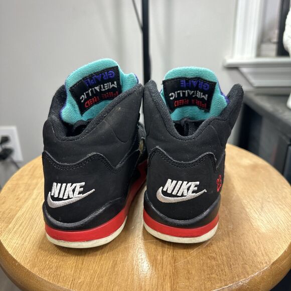 Nike Air Jordan 5 Retro Top 3” Black Fire Red Metallic Grape CZ2990-001 Size 11c - Picture 5 of 7